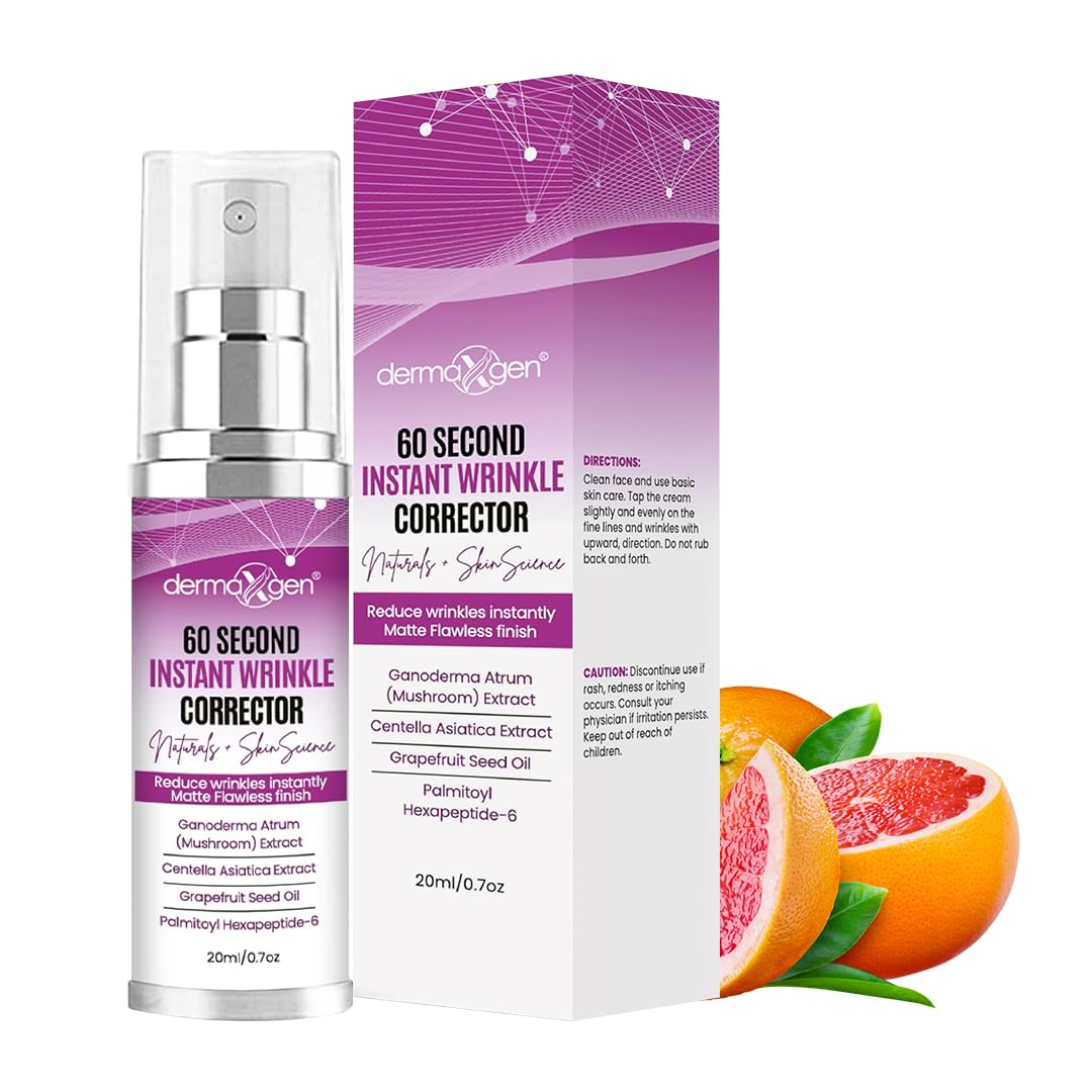 60 Second INSTANT Wrinkle Corrector PURE ORGANIC + ARGIRELINE Peptides, AMAZING Results For All Skin Types 0.7 FL OZ / 20 ML