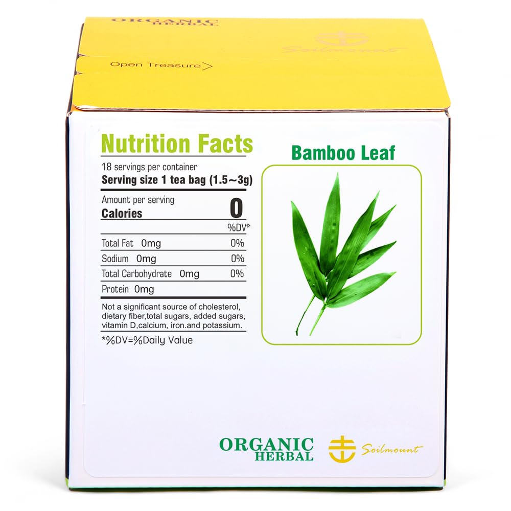 Soilmount - Bamboo Leaf Tea - |DanZhuYe|淡竹叶|댓잎| - Pure Herbal Tea - Natural, Organic, Non-GMO, Clean Ingredients, Caffeine Free (18 Tea Bags, Box 1) - Image 2