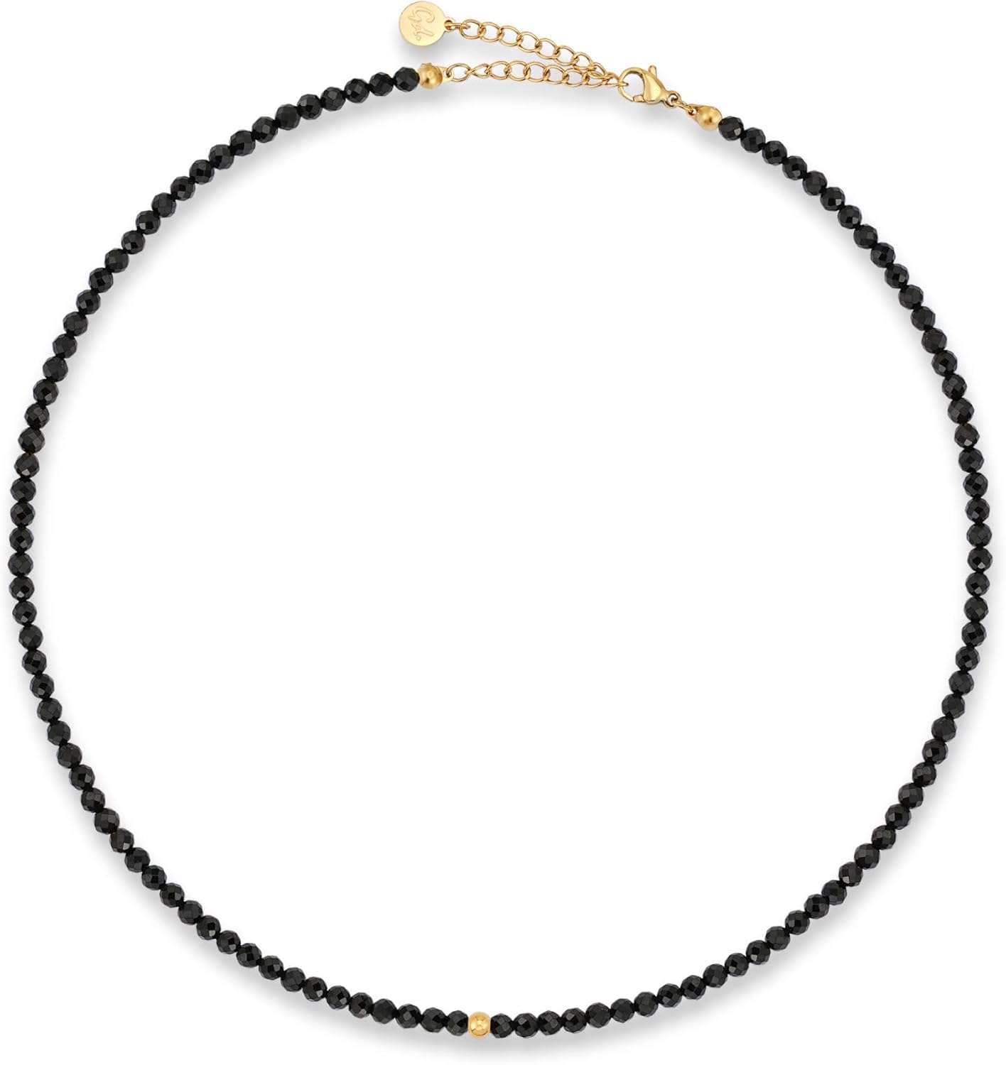 Dameskralenketting van echte gefacetteerde natuurstenen 4 mm | Verstelbare jadeketting met 18K vergulding (40–45 cm) | Waterbestendige boho halsketting (groen