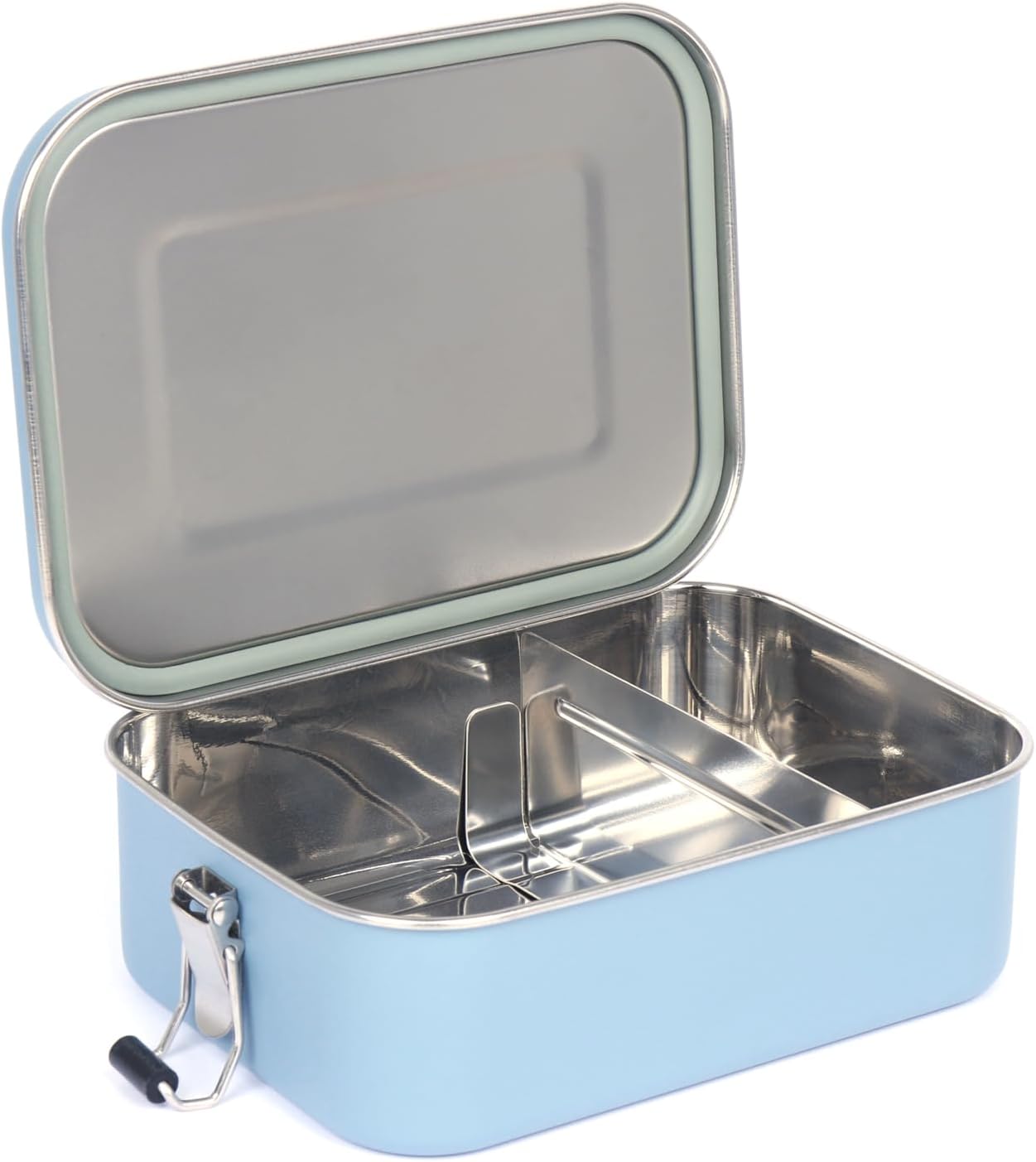 Lifeventure Stainless Steel Lunch Box; Mess Tin Container for Food, Ice Blue