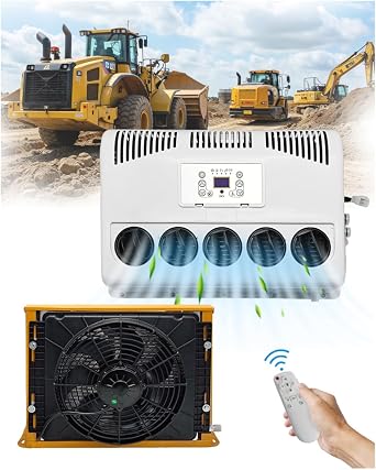 Treeligo 12V Truck Air Conditioner, 7500 BTU Fast Cooling Air Conditioner, 12 Volt Mini Split AC Unit for Semi Truck, Camper, RV, Harvesters, Construction Vehicles, Cranes, Tractor, Excavator, Pickup