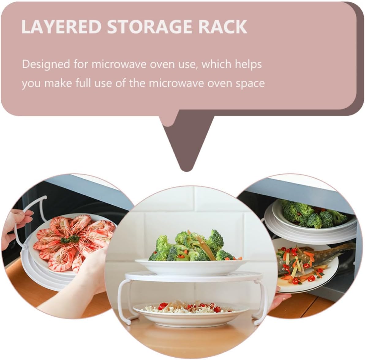 Microwave Heating Shelf Layered Storage Food Steaming Rack