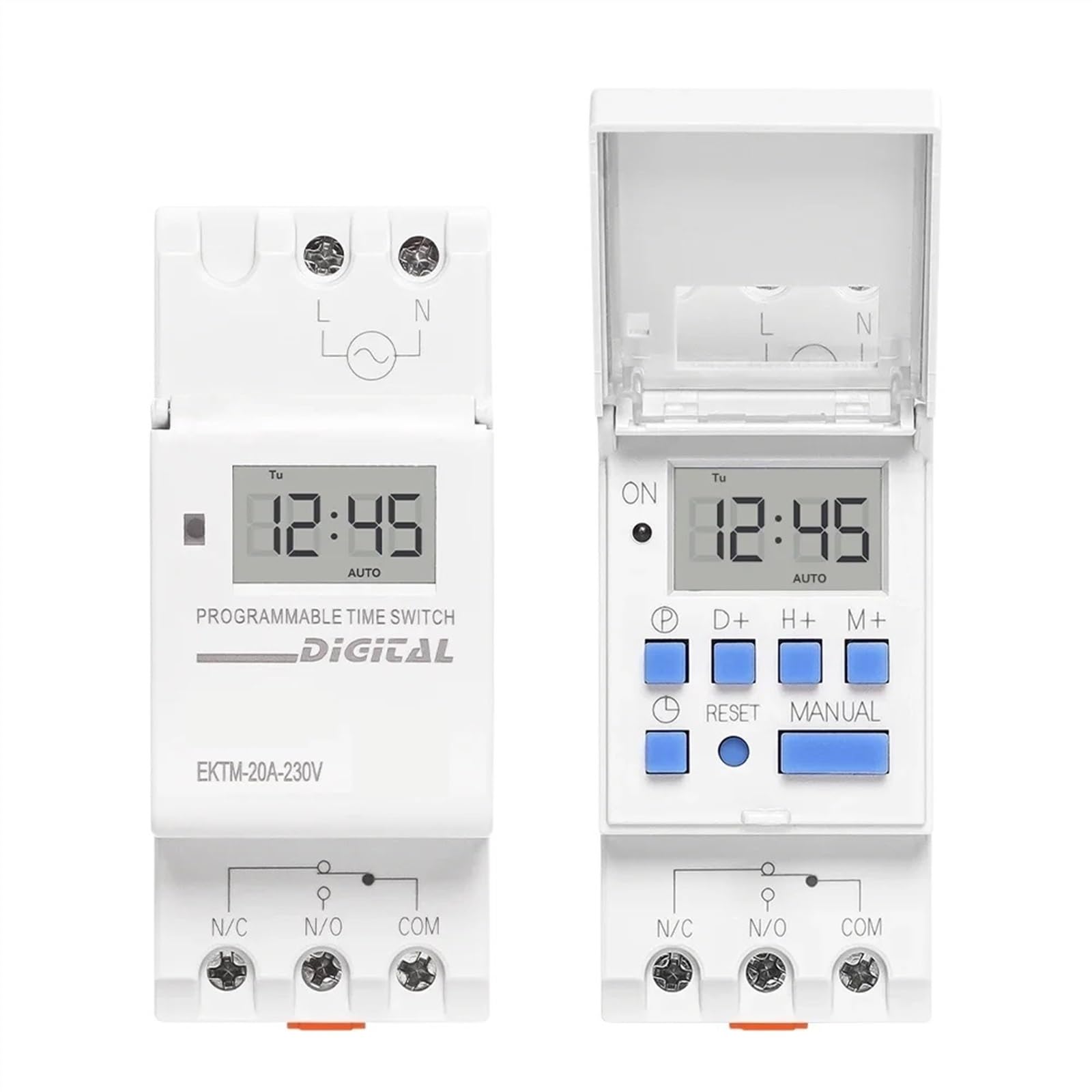 Din Rai Temporizzatore modulare Interruttore orario meccanico Weklly 7 giorni Programmabile Relè di controllo timer 20A AC 220V230V EKTM-20A
