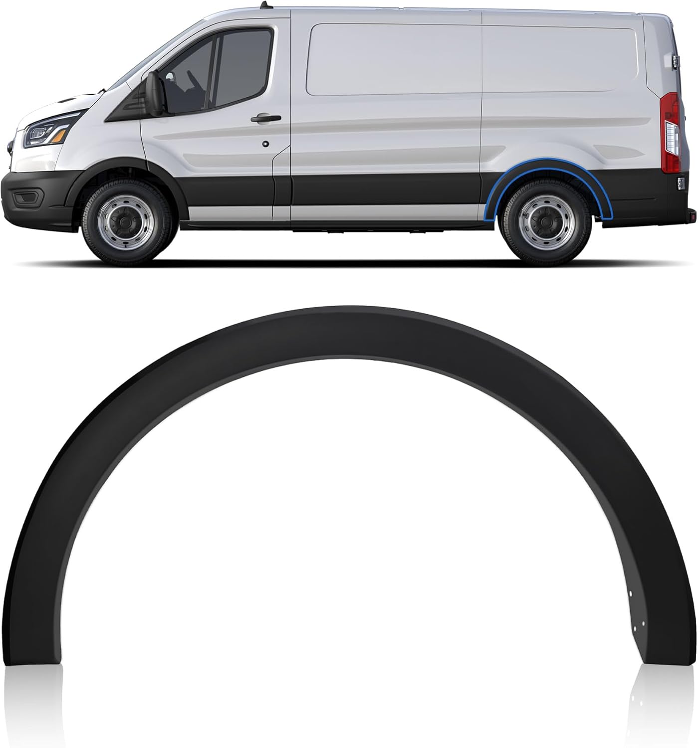 Rear Left Fender flare Molding Trim Wheel Cover Compatible with 2015-2023 Ford Transit 150 250 350,Rear Driver Side Fender Trim Replace for CK4Z61280K97AC FO1790121