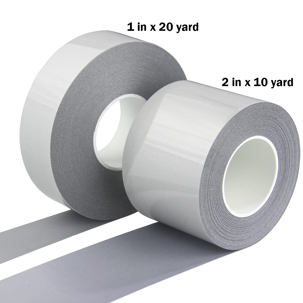High Visibility Iron On Reflective HTV Heat Transfer Vinyl Tape for Clothing Gray (2 Inch x 10 Yard) (Pack of 2)