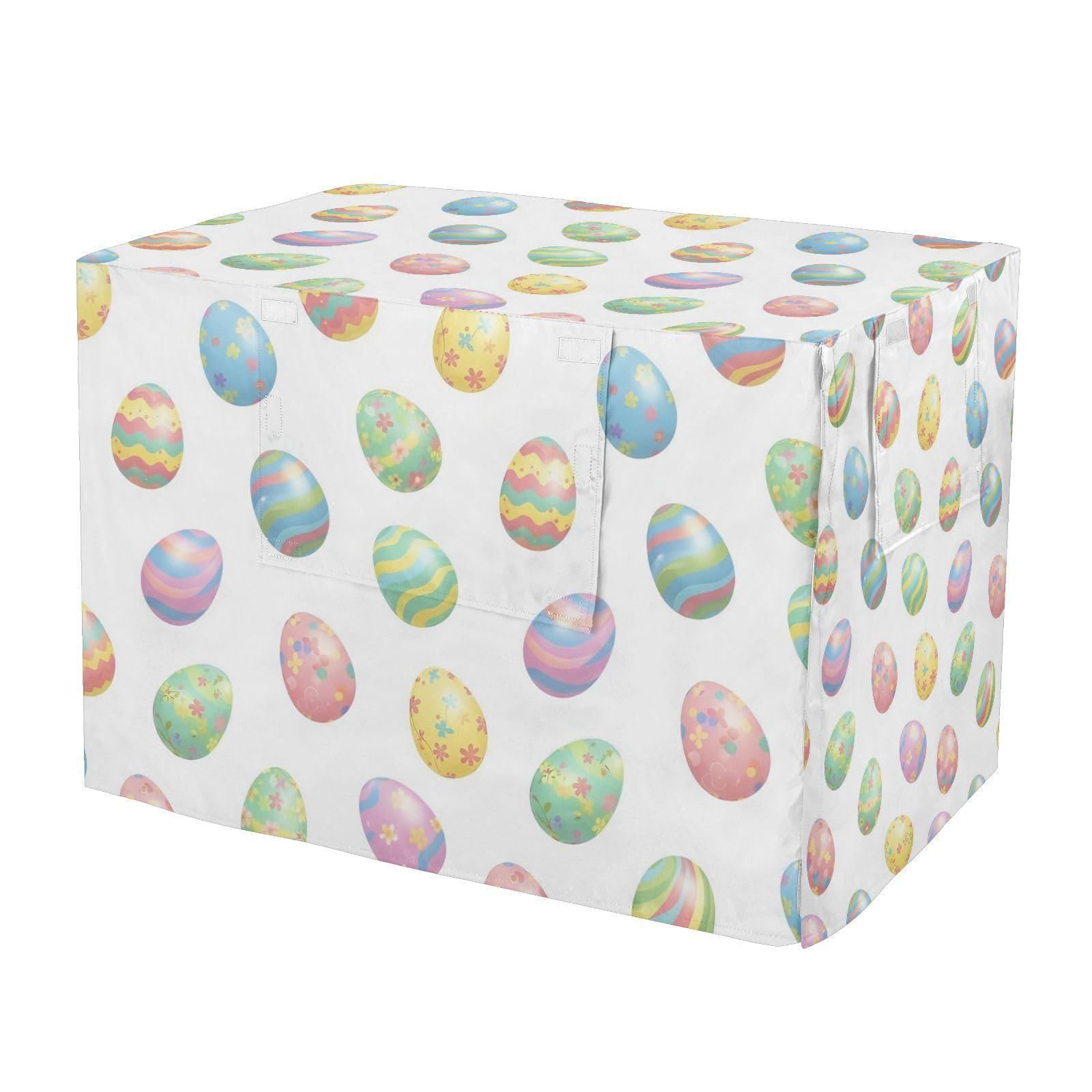 Housse de cage grand chien motif œuf de Pâques avec ouvertures latérales