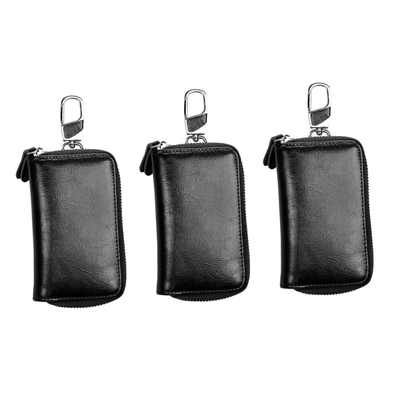 Gatuida 3piezas Bolso De Cintura De Cuero Multifuncional para Llaves De Coche Funda Cierre y Clip para Colgar Diseño Elegante y Duradero Protección contra Pérdidas y Rayones para