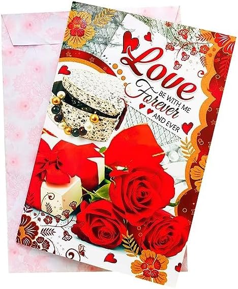Almoda Creations Love Greeting Card Teddy For Girlfriend,Boyfriend,Wife,Husband (My Love My Life Is Beautiful With You)-Pop Up,Multi-Folds Greeting Card For Lovers,Valentine's Day,Pack of 1