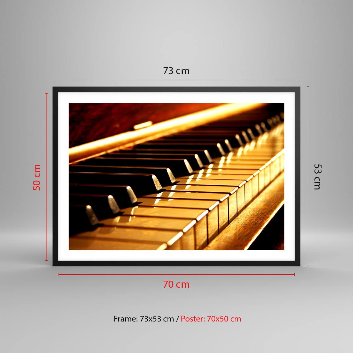 ARTTOR Poster 70x50 cm Wandbild Kunstdruck Musik - 2200 - P2B | Klavier Konzert Wandposter mit schwarzem Rahmen Wohnzimmer Schlafzimmer Büro mit schwarzem Rahmen Wanddeko Kunstposter ARTTOR