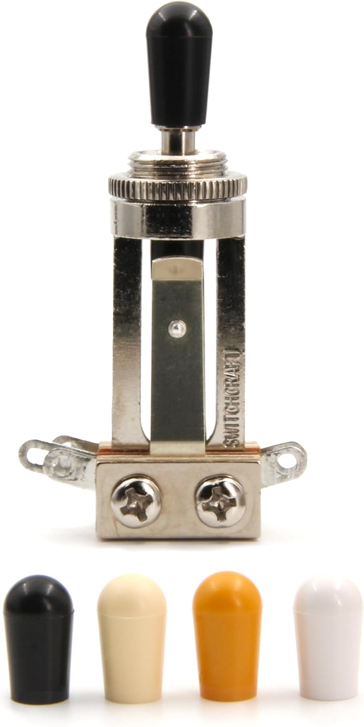 Switchcraft Long Straight 3-way Toggle Switch w/Genuine Switchcraft Cream Tip for Gibson Les Paul