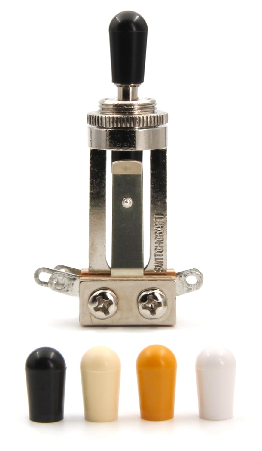 Switchcraft 3-Way Toggle Switch for Gibson Les Paul - Long Straight with Genuine Amber Switchcraft Tip