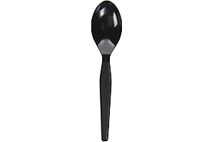 Genuine Joe Heavyweight Black Plastic Spoons, 1000ct