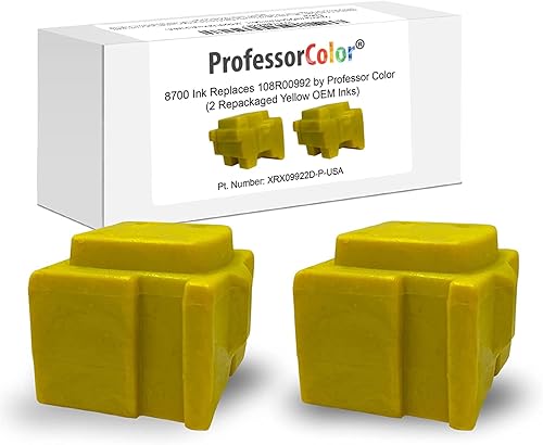 Colorqube 8700 Ink Replaces 108R00992 (2 Repackaged Yellow OEM Inks), Bundle Includes Bypass Key for use in North American Printers - 4,400 Pages