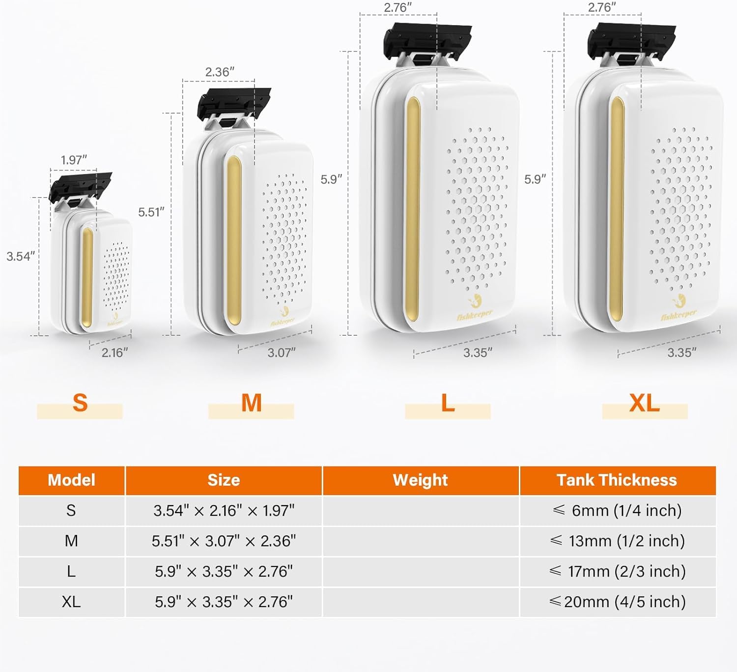 fishkeeper Upgrade Nettoyeur Magnétique pour Vitres Aquarium avec 2 Racloir | Nettoyeur Magnétique pour Vitres d'aquarium Destiné à l'élimination des Algues, avec 2 Racloirs Amovibles