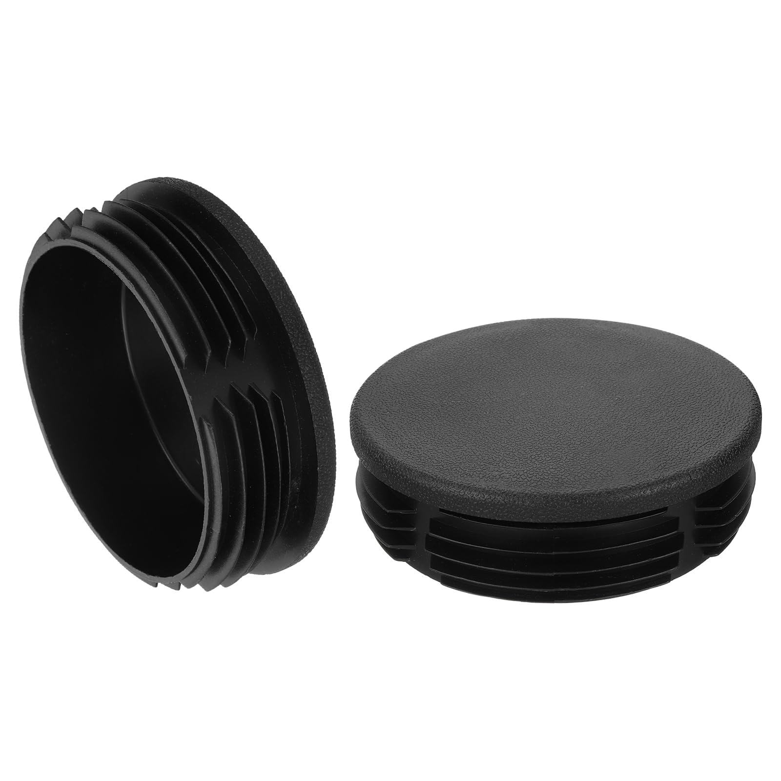 TA-VIGOR 2 Pcs Round Plastic End Caps 114mm(4.49 Inch), Black PE Pipe Plug Inserts for Chair Table Furniture Legs, Glide Floor Protector Tube Caps for Bench Stool Frame, Tubing Pipe End Covers