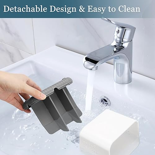 Miniatura 3 de PARKMANI Portacepillos de dientes para baños, soporte eléctrico para cepillos de dientes y pasta de dientes para niños, 4 ranuras para organizador y