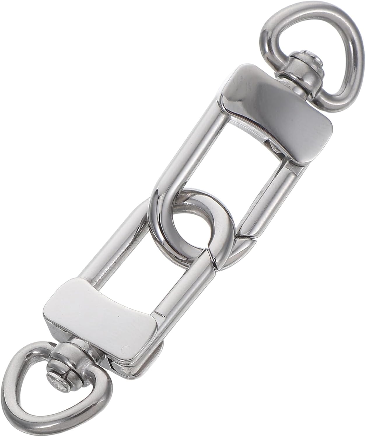 HOMSFOU 2pcs Stainless Steel Swivel Snap Hooks Keychain Clips with Lobster Claw Clasps for DIY Crafts Jewelry Making and Bag Accessories