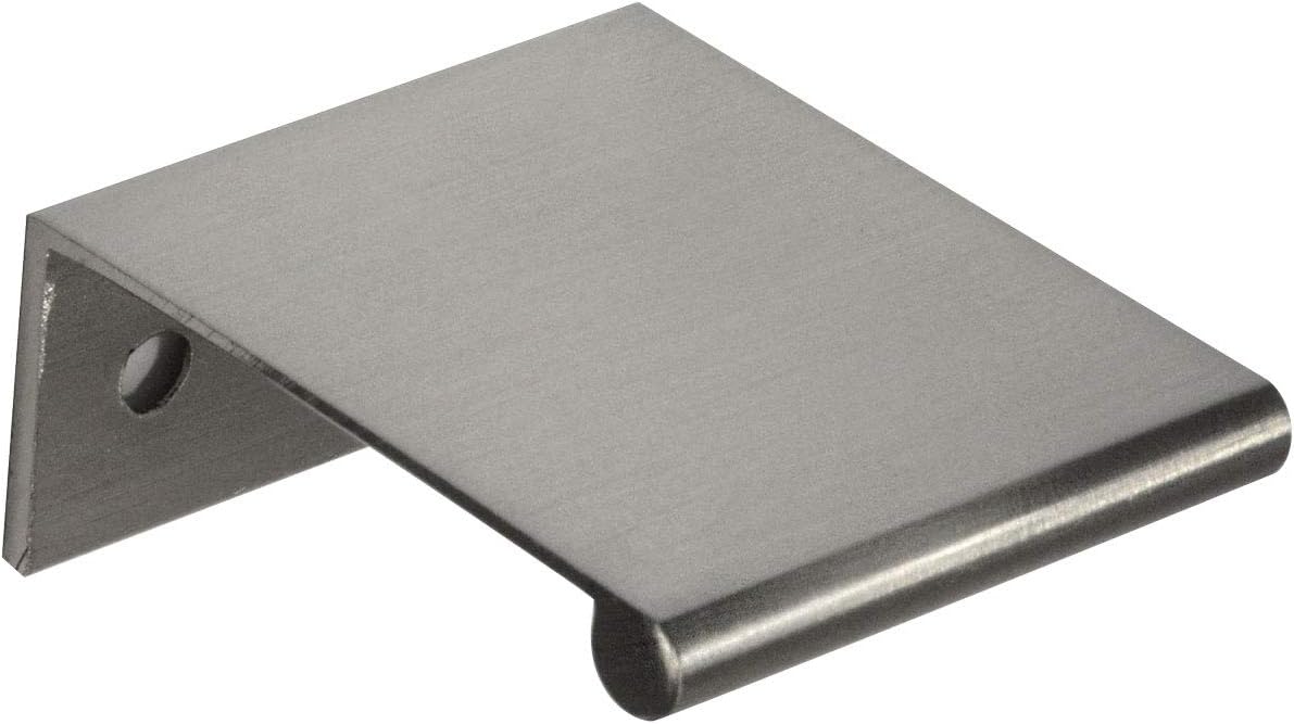 CKP #3306-1.5 in Brand Back Mount Finger Edge Pull, Brushed Nickel - 10 Pack