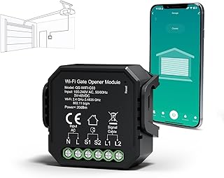 Yomogi Abrepuertas de Garaje Wi-Fi, Módulo de Interruptor Inteligente para Garaje, Control por Voz y Programación, Compa...