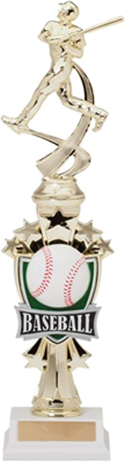 (1-3-5 Pack) of 14 Inch ATR Series Baseball Trophy Award with Engraved Personalized Plate
