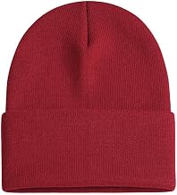 ANEWISH Warm Knitted Beanie Hat Unisex Winter Beanie Hat Men Women Fine Knit Beanie Hat Colorful Double Knit Beanie Hat