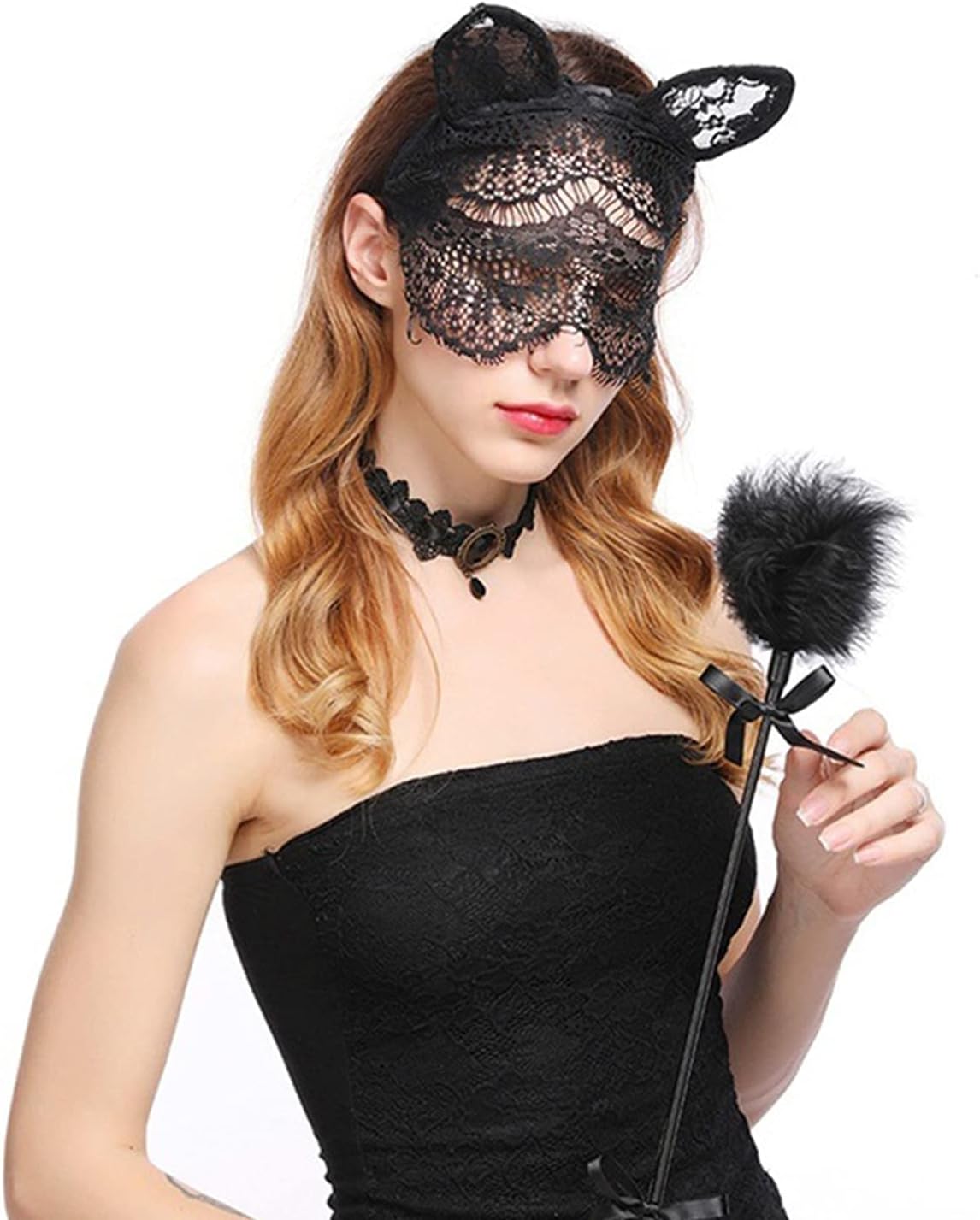 Bunny Ears Headband Black Lace Mask Rabbit Hair Hoops Women Sexy Cute Cat Animal Headpiece Hairband Hair Bands Masquerade Halloween Christmas Easter Birthday Cosplay Dress Up Party Hair Accessories - Image 5