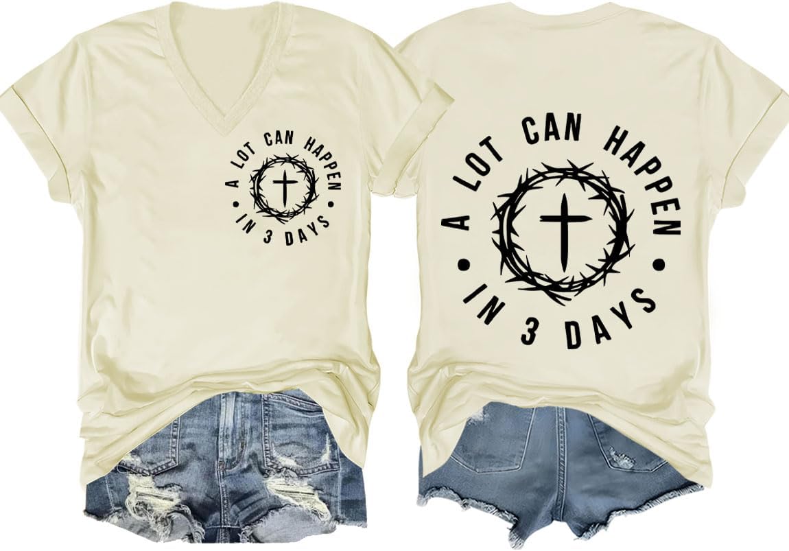 Christian Shirts for Men, A Lot Can Happen in 3 Days Shirt, Christian Tshirts Women Men