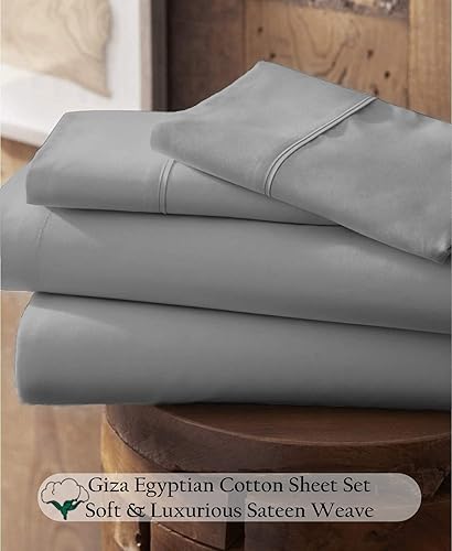 Miniatura 2 de My- Juego de sábanas de almohada Giza egipcio 100% certificado, tamaño King dividido, tejido de satén suave, tela transpirable, se adapta a