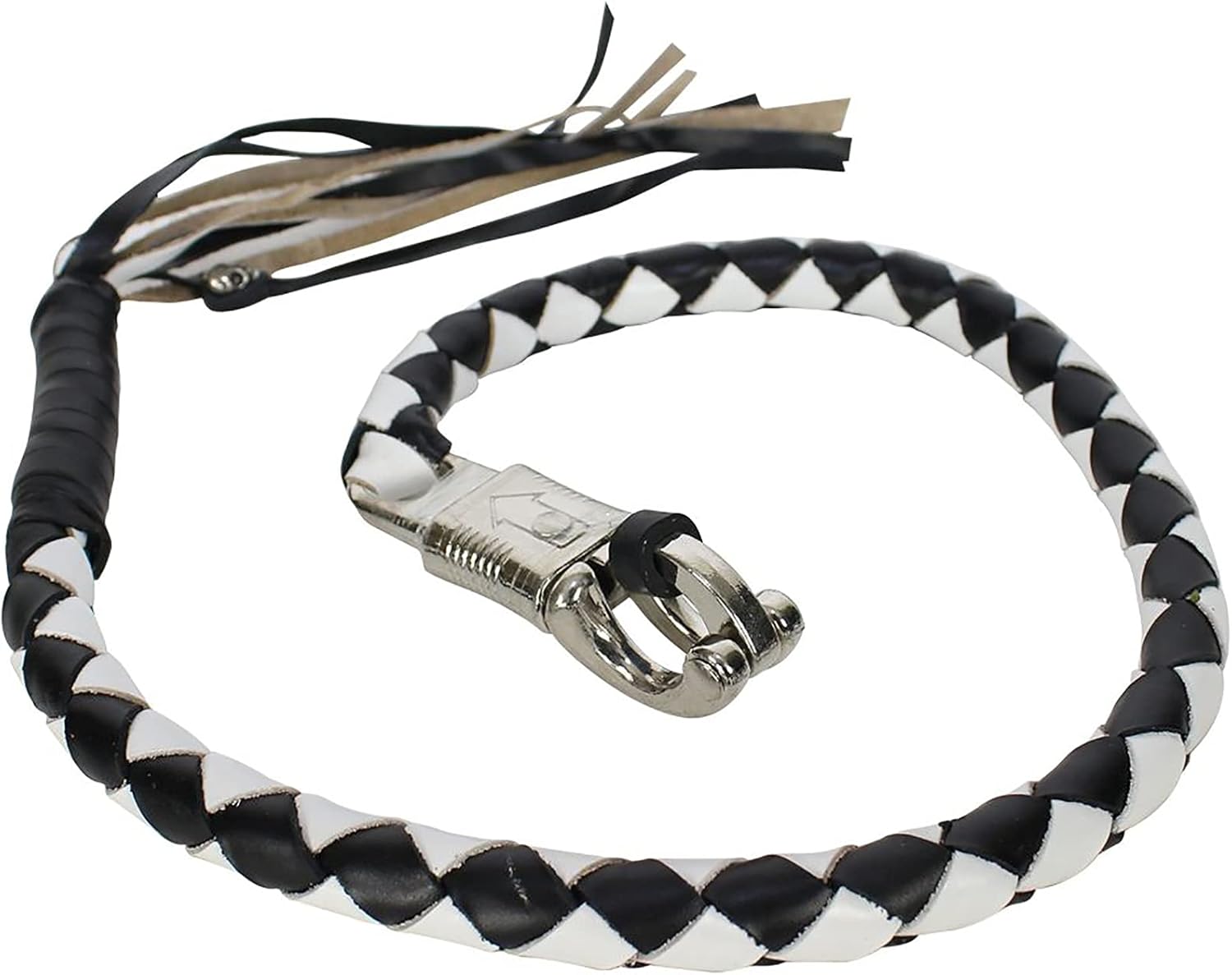 Dream Apparel 36" Leather Motorcycle Get Back Whip for Handlebar Fringed Biker Whip, Black and Green : Automotive