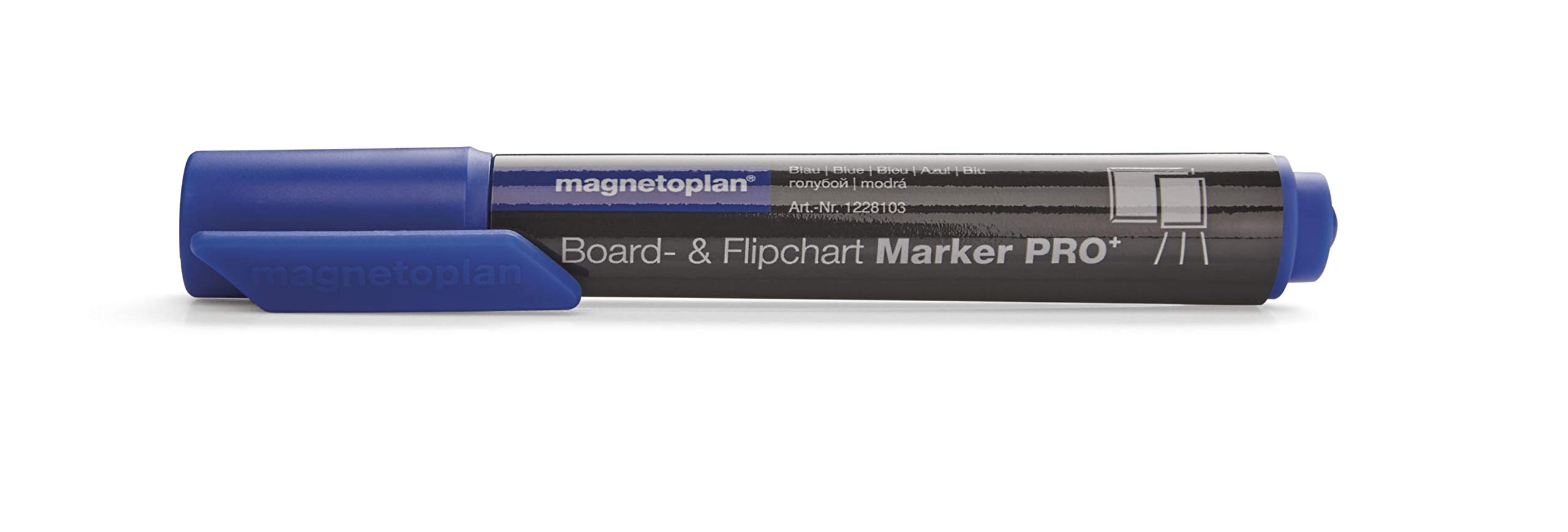 magnetoplan Board and Flipchart Marker PRO+, Pack of 4, All-Round Marker with Bullet Tip in 4 Bright Colours