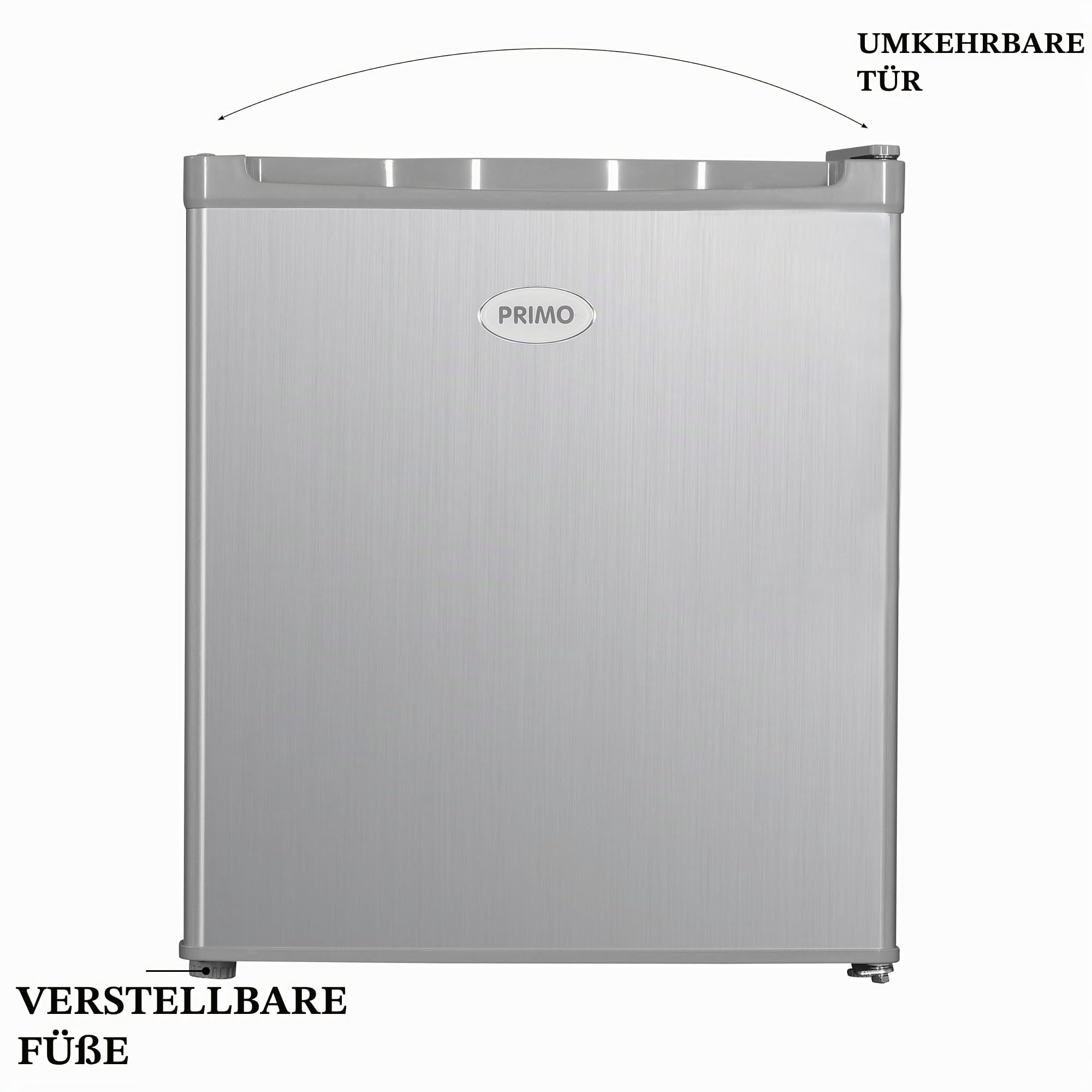 PRIMO PR147DV Mini Gefrierschrank - Gefrierschrank Klein - Freistehend - 33 Liter - Energieeffizienzklasse D - Silber