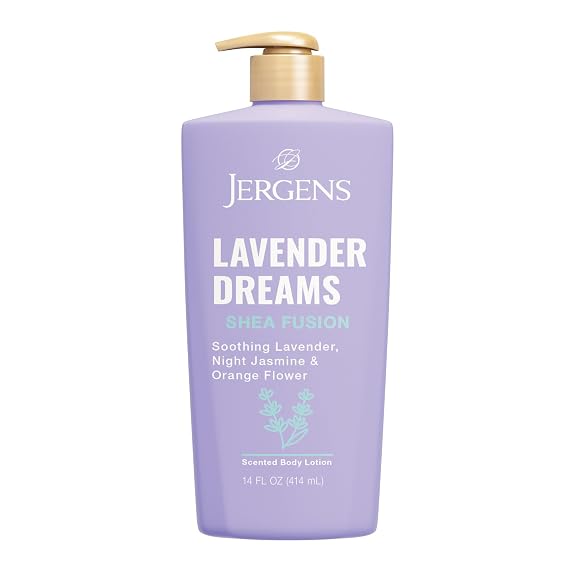 Jergens Shea Fusion Lavender Dreams Body Lotion, Scented Lotion, Moisturizer with Shea Butter and Vitamin E, 14 Fl Oz
