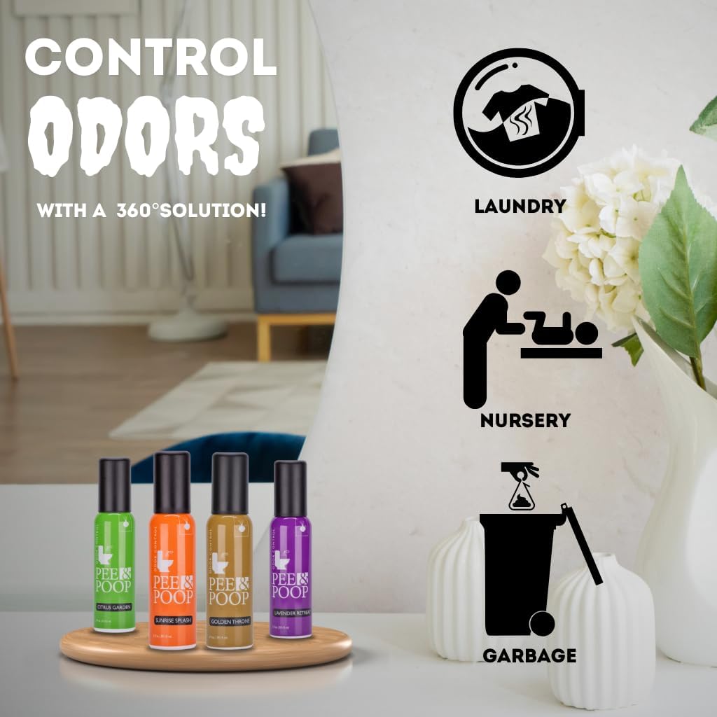 AROMELY Pee & Poo Toilet Odor Control | Before You Go Toilet Spray | Lavender Retreat Essential Oil Blend | Pocket Travel Bathroom Spray for Office, Cruise, Hotel & Shared Restrooms | 60ml