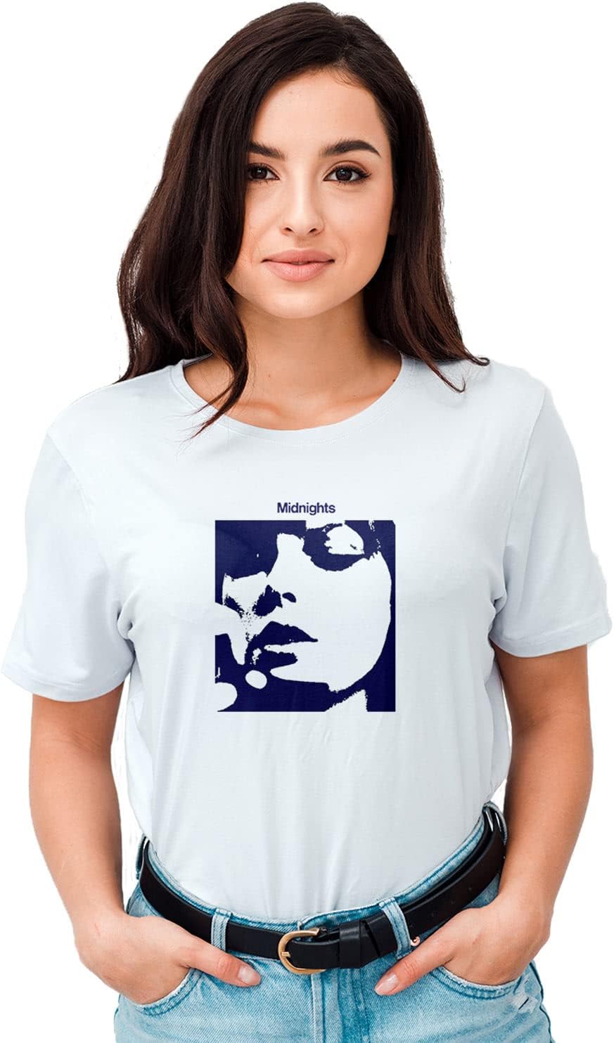 THE PRINT PLATTERMidnight Cotton T-Shirt for Female | Taylor Swift Round Neck White Colour T-Shirt | T-1266