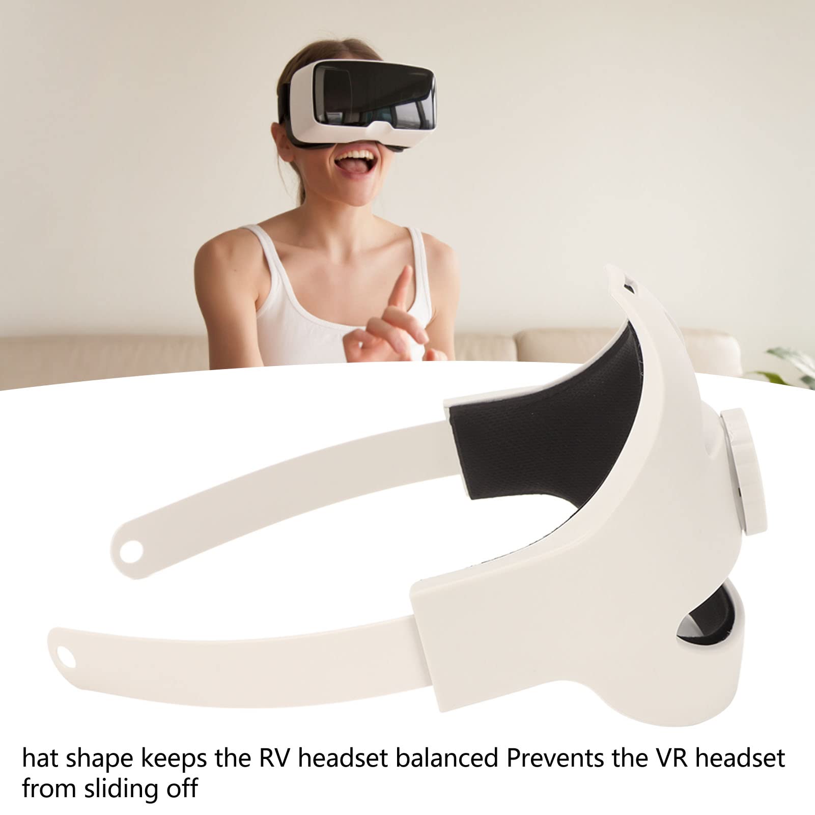 Correa para la Cabeza Ajustable para 2, Diadema para Auriculares VR con cómoda Almohadilla de Espuma, Soporte Mejorado y Equilibrio de Peso para niños y Adultos, Correa para la