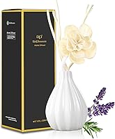 Vista 12 de Juego de difusor de junco, fragancia para el hogar y difusor decorativo, juego de aceite de aromaterapia con flores secas, varillas difusoras