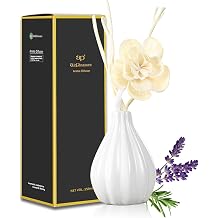 Reed Diffuser Set, Home Fragrance & Decorative Diffuser, Dried Flower Aromatherapy Oil Set, Oil Diffuser Sticks, Ceramic Bottle 5.07 oz150ml /1 Pack Lavender