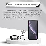 for iPhone XR Camera Lens Glass with Frame Replacement | Rear Camera Back Camera Lens Metal Frame Cover Replace with Full Repair Tools Kit Model A2105 A1984 A2107 A2108 A2106