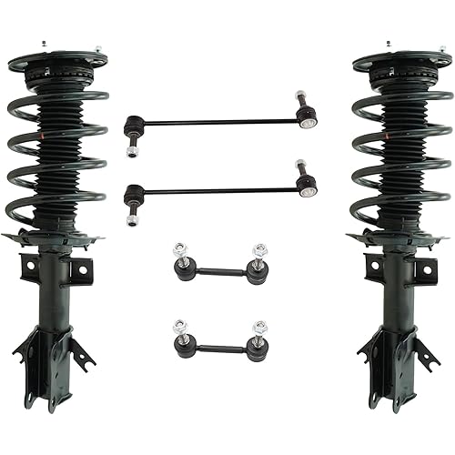 TRQ Front and Rear Suspension Kit Complete Strut & Coil Spring Assembly Sway Bar Stabilizer Link Compatible with 2013-2020 Ford Fusion