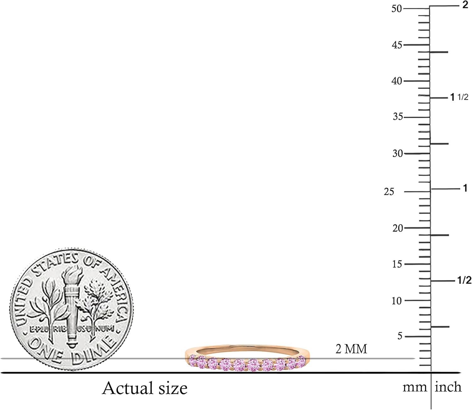 Dazzlingrock Collection Round Gemstone or Diamond Stackable Wedding Band for Women in Solid Gold