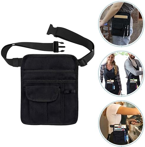 Miniatura 5 de SEWACC Riñonera para restaurante para camarera, bolsa de accesorios con hebilla de cinturón ajustable, bolsa de dinero, bolsa de trabajo para