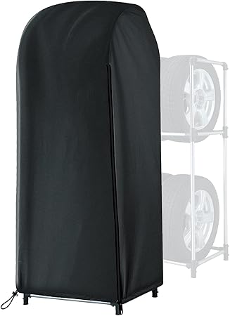 Amazon Mr You タイヤラックカバー ファスナー 超厚手 4本収納 ブラック普通自動車用 専用カバー 幅61 奥行72 高さ145cm 車 バイク 車 バイク