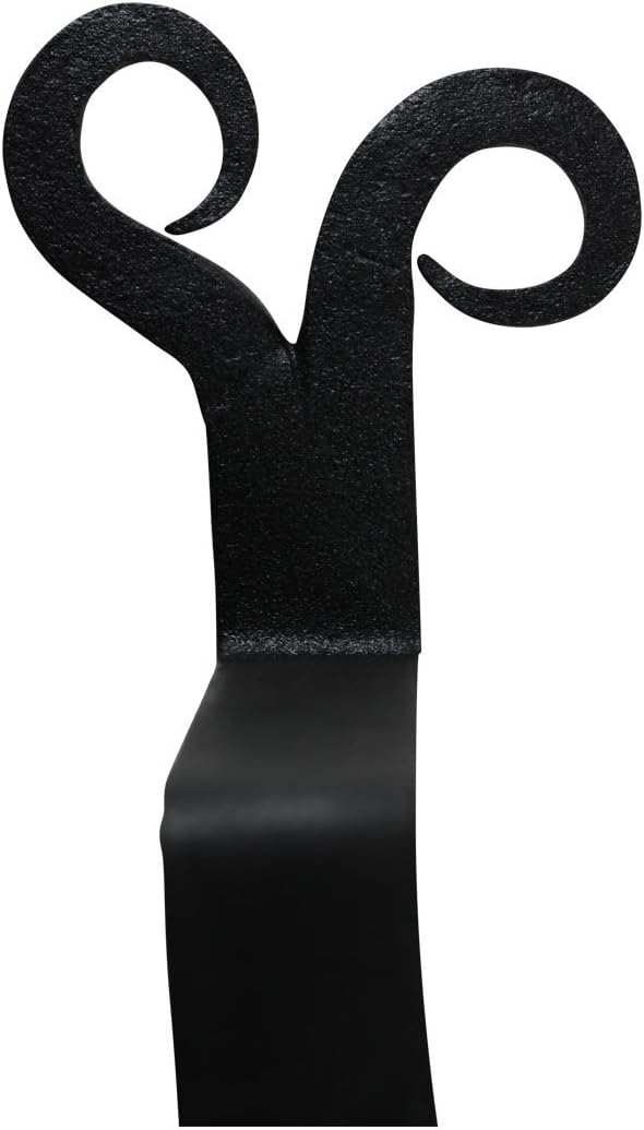 Renovators Supply Manufacturing Stocking Holders for Mantle 10" Black Wrought Iron Christmas Stocking Holders with Ram Horn Tip