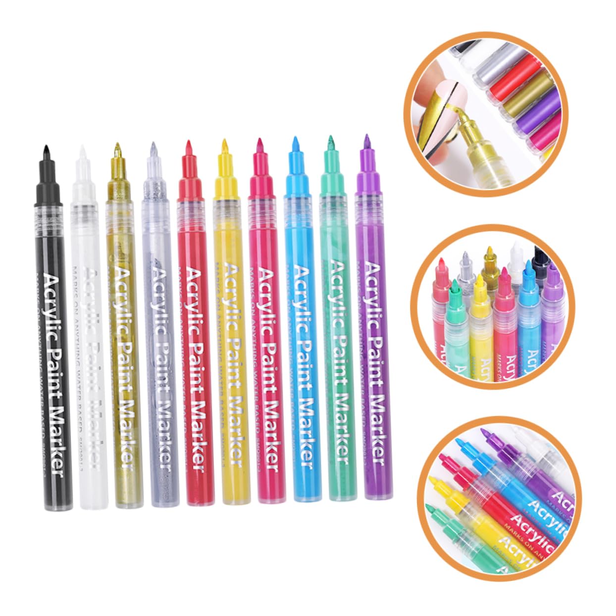 WOONEKY 10pcs Nail Art Drawing Pens for Diy Manicure Easy Use Painting Tools for Professional and Home Salon Use Lightweight and Comfortable Grip for Detailed Designs