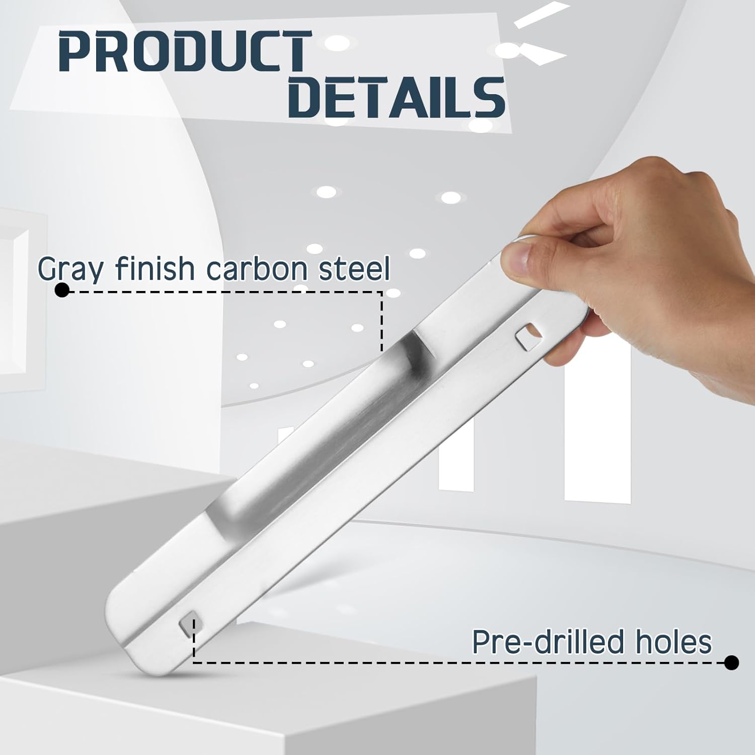 Gisafai 2 Pcs 1-3/4" x 10" Door Latch Guard Plate Electroplated Carbon Steel Door Lock Security Strike Plate Deadbolt Latch Cover Protector Against Forced Entry Easy to Install for Outswinging Doors