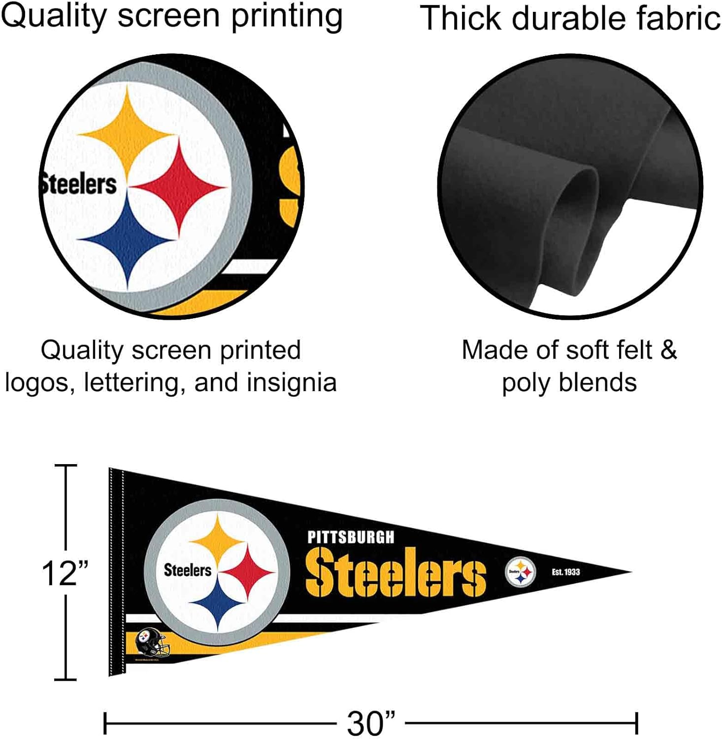 Pittsburgh Steelers Pennant Banner Flag - Image 2