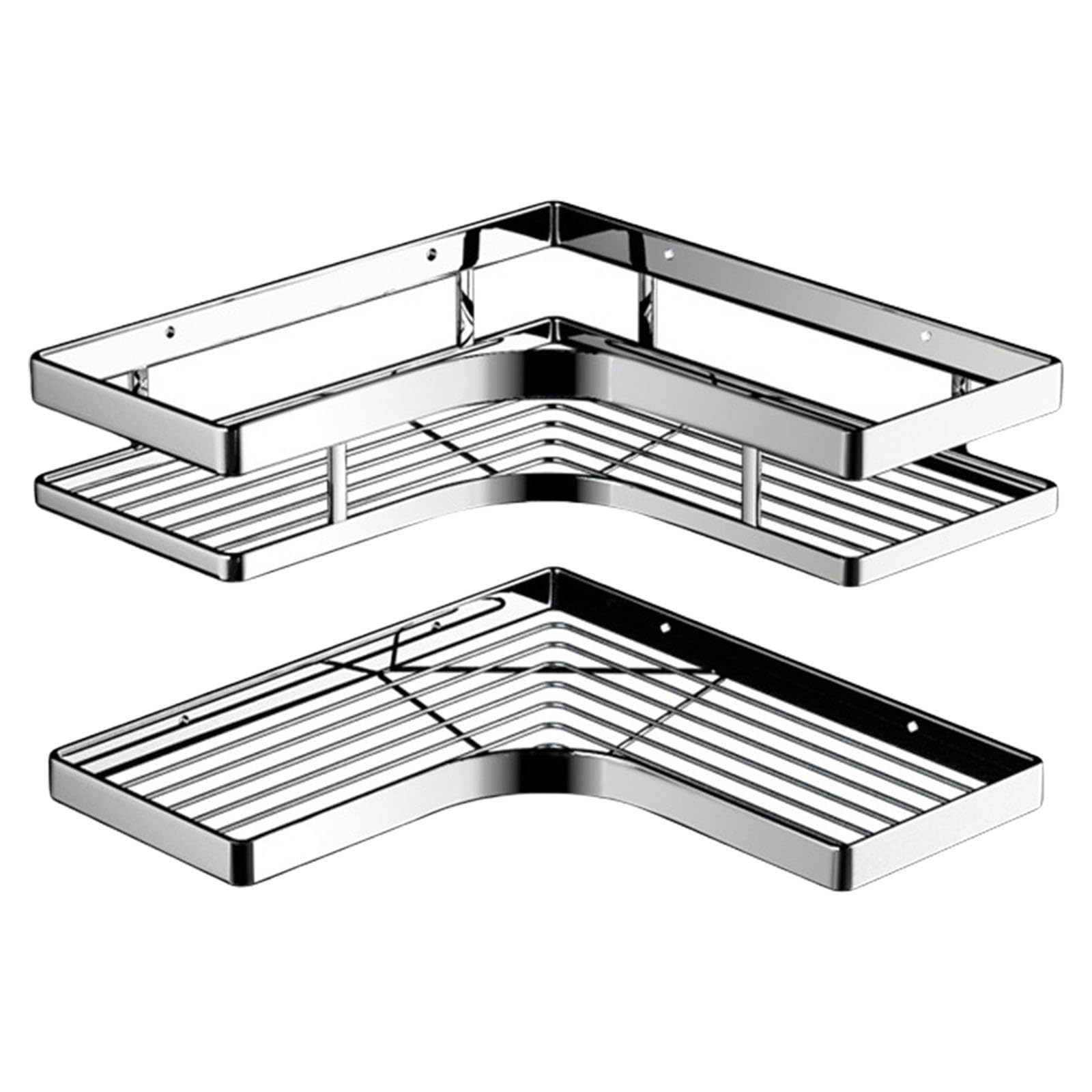 Kalttoy Corner Shower Rack Without Drilling Bathroom Storage with Soap Holder and Hook Rustproof Stainless Steel for Bathroom Without Drilling Storage
