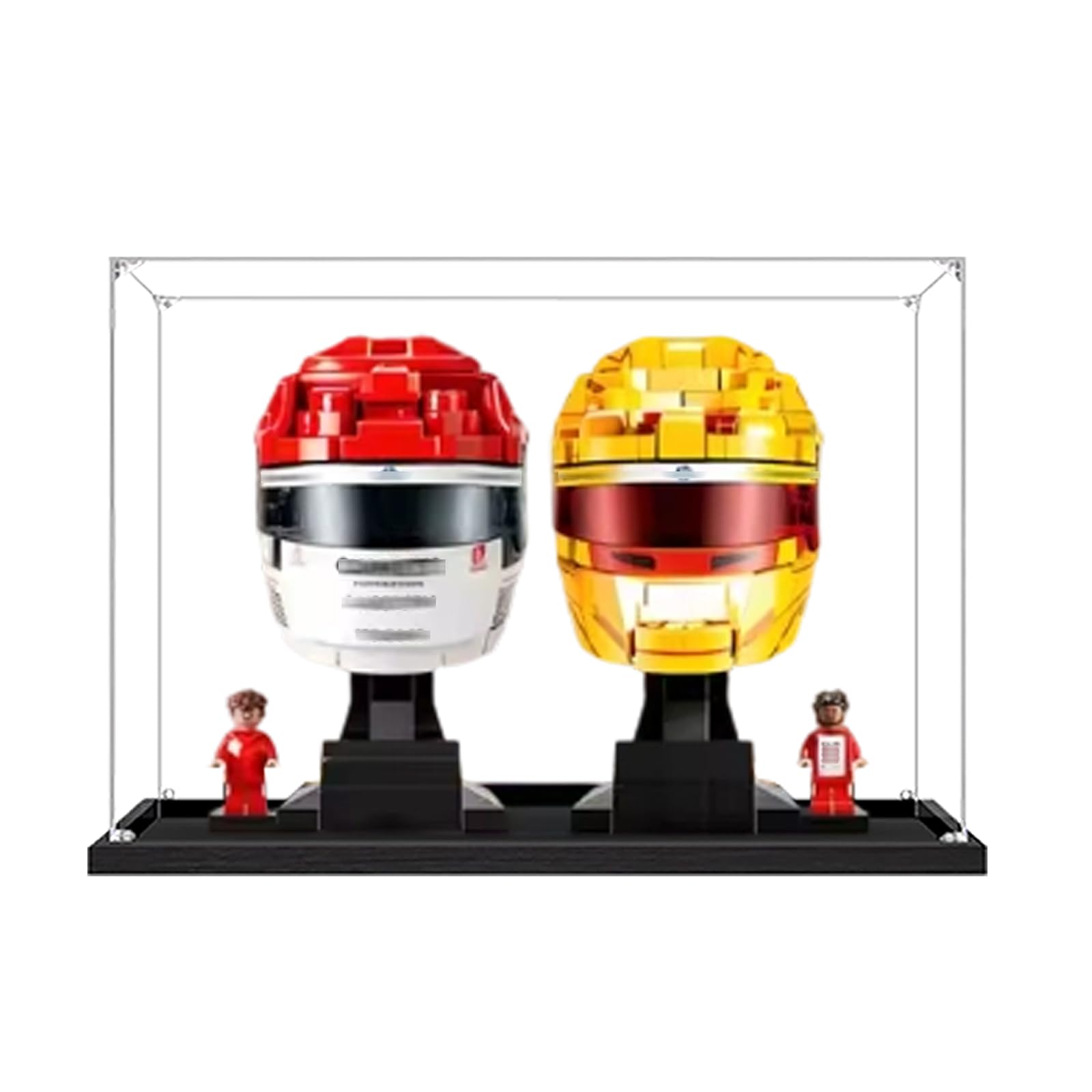 Acrylic Display Case for Lego 43014+43022 helmet Building Set, Dustproof Transparent Box - Only Display Case, Display Box Compatible with Lego 43014+43022 (2MM)