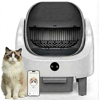 GarveeLife Self Cleaning Litter Box,Automatic Cat Litter Box, Open-Top Robot with APP Control & Real-Time Monitor, Odor Control for Multiple Cats, 96l Capacity, Infrared Safety Sensor - Gray