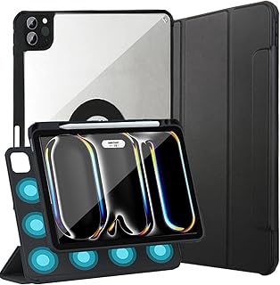 جراب حماية مغناطيسي ذكي قابل للفصل ومضاد للصدمات لموبايل آبل اي باد برو 13 بوصة M4 2024 من ايكو (أسود)